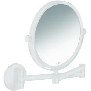 hansgrohe Axor Uni Miroir de rasage circulaire mural, blanc mat