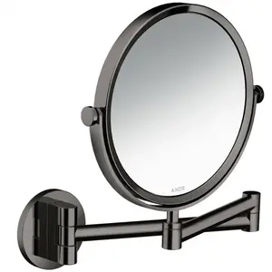 hansgrohe Axor Uni. Miroir de rasage circulaire, montage mural, chrome noir poli