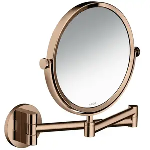 hansgrohe Axor Uni. Miroir de rasage circulaire, montage mural, or rouge poli