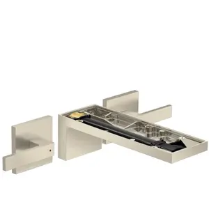 hansgrohe Axor MyEdition Kit complet Robinet lavabo 3 trous, chromé mat, sans plaque, inox brossé pas cher