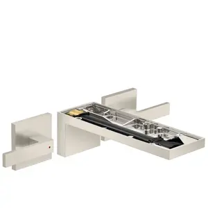 hansgrohe Kit complet Axor MyEdition Mitigeur lavabo 3 trous, chromé, sans plaque, aspect inox pas cher