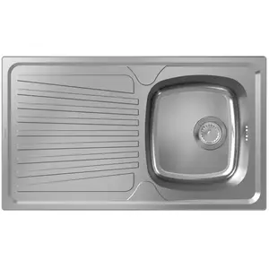 Evier 1 cuve avec égouttoir HANSGROHE S21 inox pas cher