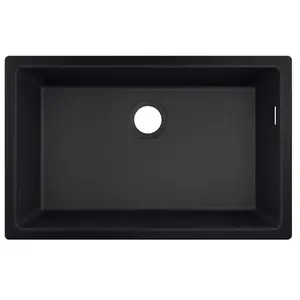 Hansgrohe Evier à encastrer sous plan 1 bac S51 660 sans vidage noir graphite TUVendu parcdiscount