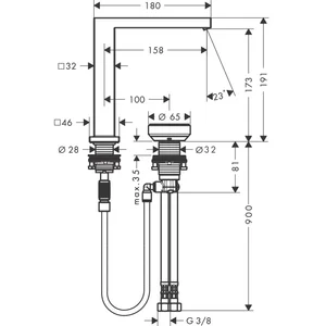 Hansgrohe 73053340 Robinet 2 Trous Wtm 150 Tecturis E pas cher