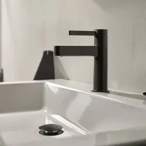 Hansgrohe Finoris - Mitigeur De Lavabo Avec Bonde Push-open, Ecosmart, Coolstart, Chrome Noir Brossé 76012340 pas cher