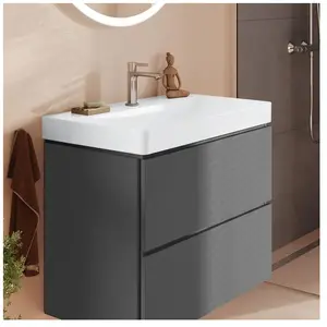 hansgrohe LivaFine Lavabo mural, avec 1 trou de robinetterie l: 80 H: ...