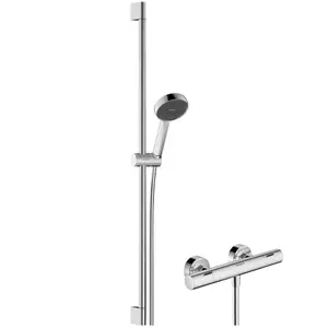 Comparateur de prix : hansgrohe Activera Select S Robinetterie de douche en applique avec mitigeur thermostatique, 28086000,