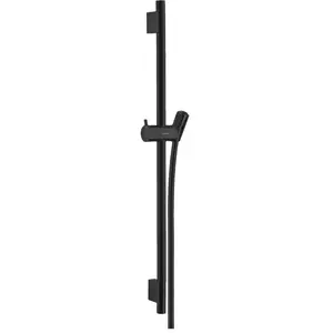 Comparateur de prix : Barre de douche HANSGROHE Unica S Puro 65 cm avec flexible Noir mat