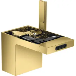 hansgrohe Mitigeur monocommande bidet Axor MyEdition A 121 mm, avec vidage poussoir, sans plaque, finition or optique