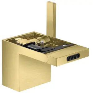 hansgrohe Mitigeur monocommande bidet Axor MyEdition A 121 mm, avec vidage poussoir, sans plaque, brossé bronze