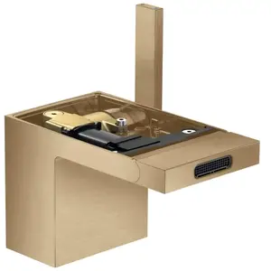 hansgrohe Mitigeur monocommande pour bidet Axor MyEdition A 121 mm, avec vidage poussoir, sans plaque, bronze brossé