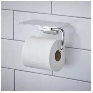 Comparateur de prix : Hansgrohe AddStoris Porte-papier toilette avec tablette, 41772000