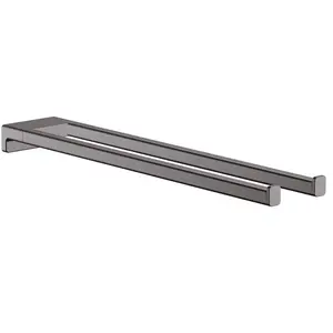 Comparateur de prix : Hansgrohe Porte-serviettes AddStoris double branche 45 cm noir chromé brossé TU