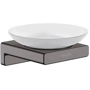 Comparateur de prix : HANSGROHE Porte-savon noir chromé brossé AddStoris