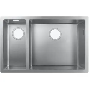 Comparateur de prix : Evier à encastrer sous plan 1 bac et demi S71 sans vidage inox Hansgrohe