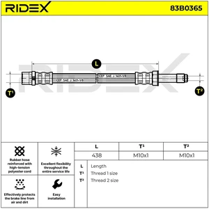 Flexible de frein RIDEX 83B0365 pas cher