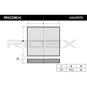 RIDEX Filtre d'habitacle Filtre à particules 424I0072 pas cher