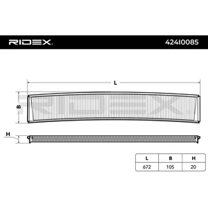 Filtre d'habitacle RIDEX 424I0085 - Réf. 248424I0085 pas cher