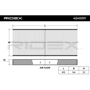 Filtre d'habitacle RIDEX 424I0311 - Réf. 248424I0311 pas cher