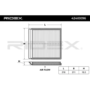 Filtre d'habitacle RIDEX 424I0096 pas cher
