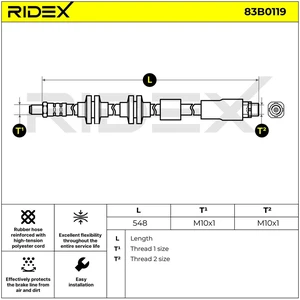 Flexible de frein RIDEX 83B0119 pas cher