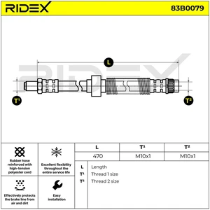 Flexible de frein RIDEX 83B0079 pas cher