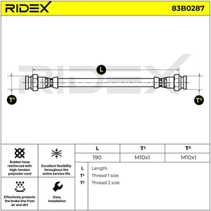 Flexible de frein RIDEX 83B0287 pas cher