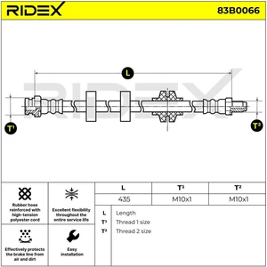 Flexible de frein RIDEX 83B0066 pas cher