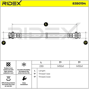 Flexible de frein RIDEX 83B0194 pas cher