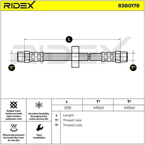 Flexible de frein RIDEX 83B0178 pas cher