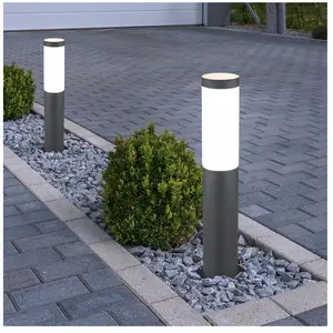Etc-shop - Lot de 2 lampadaires d'extérieur led sur pied d'allée de jardin éclairage de terrasse en inox anthracite