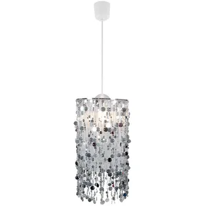 Etc-shop - Plafonnier suspendu dimmable filles enfants télécommande lampe argent avec ampoules led rvb pas cher