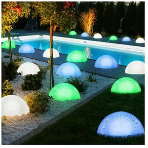 Lot de 18 lampes de jardin décoratives à led, lampes à effet hémisphèr...