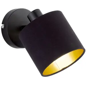 ETC-SHOP Applique murale dimmable black gold lampe télécommandée spot mobile da... pas cher