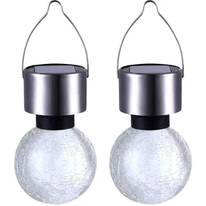 Lot de 2 lampes suspendues boule solaire à led rgb spots en acier inox...