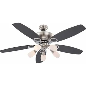 ETC-SHOP Ventilateur de plafond LED avec tirette 3 vitesses rotation d...