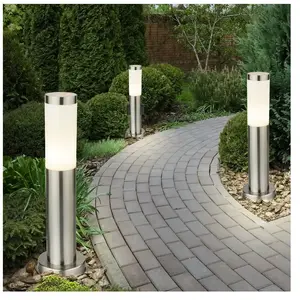 ETC-SHOP Lot de 3 lampadaires d'extérieur douilles d'éclairage sur pied en acie... pas cher
