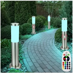 Ensemble de 4 lampes sur pied d'extérieur à led rvb télécommande dimma...