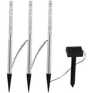 Prise d'espace extérieur solaire à led lot de 3 lampes changeur de cou...