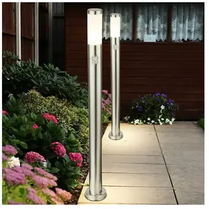 Lot de 2 lampadaires d'extérieur design en acier inoxydable lampes d'é...