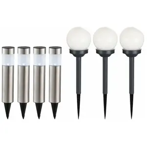 Ensemble de 7 lampes solaires à led Ball Plug Spot Spot de jardin chem...