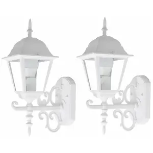 Lot de 2 appliques led façades lanternes alu éclairage extérieur maiso...
