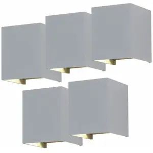 Etc-shop - Lot de 5 appliques murales d'extérieur led effet plot up & ...