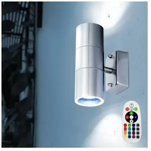 Lampe murale façade télécommande UP DOWN lumière en acier inoxydable d...