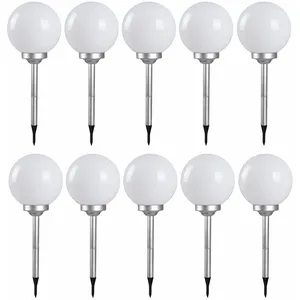 Ensemble de 10 lampes solaires extérieures à led pour piquet de sol, l...