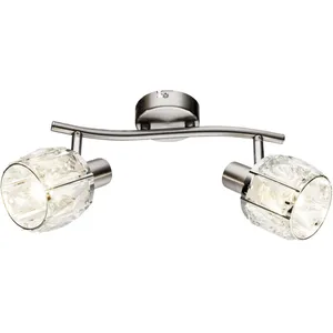 ETC-SHOP Plafonnier verre cristal lumineux salon spots chromés orientable en se... pas cher