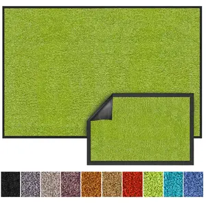 KARAT Tapis de Porte Paillasson d'entrée Rhin Vert citron 90 x 600 cm pas cher