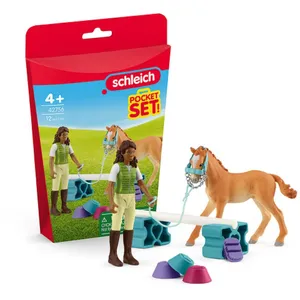 Schleich Pocket Set Mini Monde  Sarah Entraîne Son Poulain pas cher