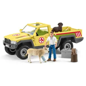 Set de Jeu Visite Vétérinaire Pick-up avec Accessoire Schleich Multicolore pas cher