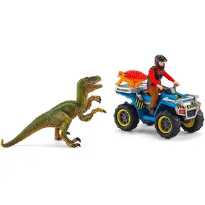 Comparateur de prix : Set de jeu dinosaures : Fuite sur quad face au vélociraptor Schleich-41466